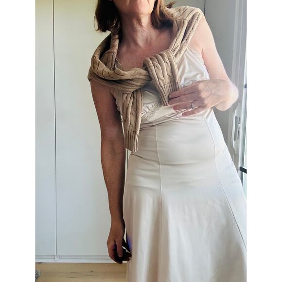 Vintage Olga Slip Taupe Size 36 Summer Slip Dress Lace Trim Coquette Soft Girl - Picture 3 of 8